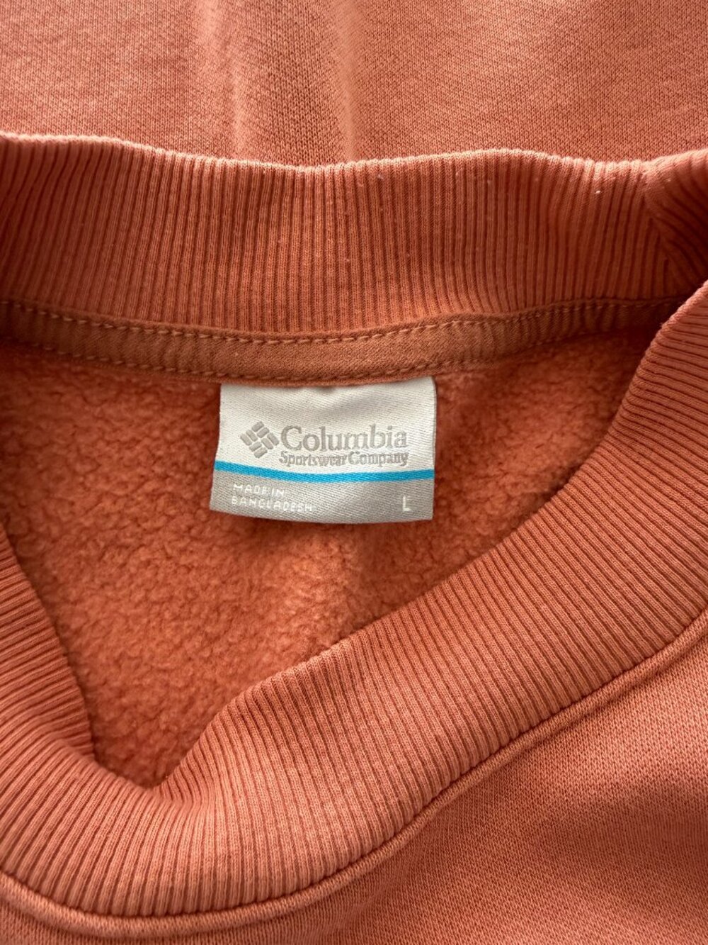Columbia Sportswear Medium Orange Navy Color Block Crewneck Sweatshirt - Picture 7 of 7